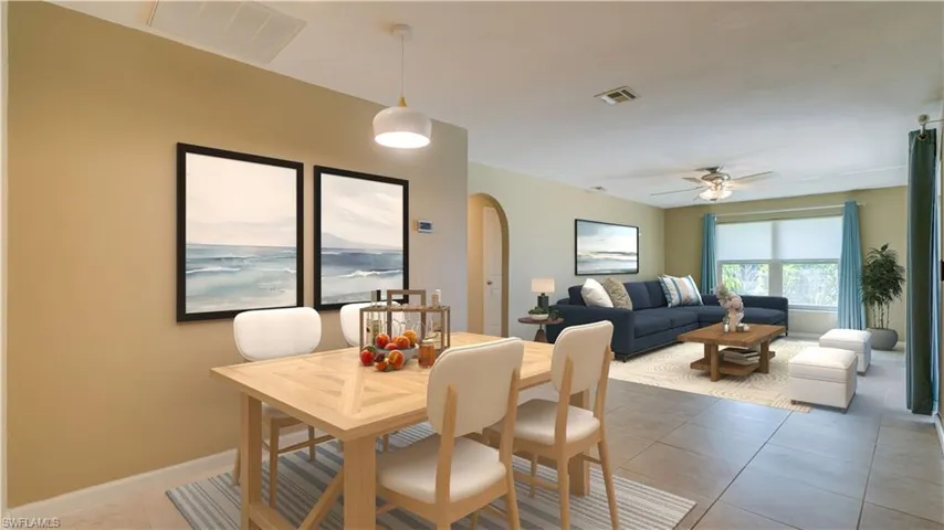 Virtual Staging Eating area off the Kitchen/family room