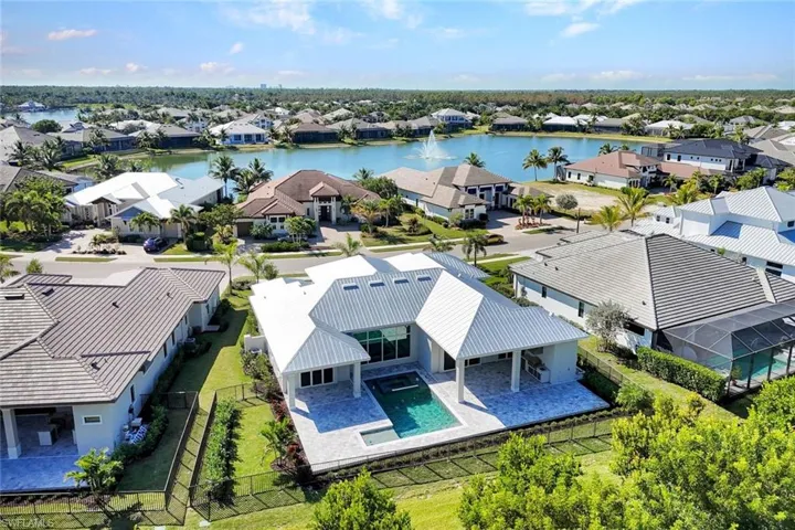 Aerial perspective of suburban area