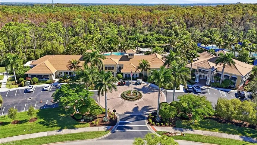 View from above of property featuring a forest