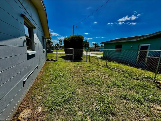 Fenced backyard with Double Gate