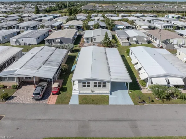 Aerial perspective of suburban area