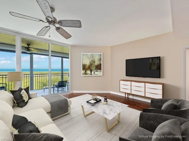 Great Room virtually staged rendering