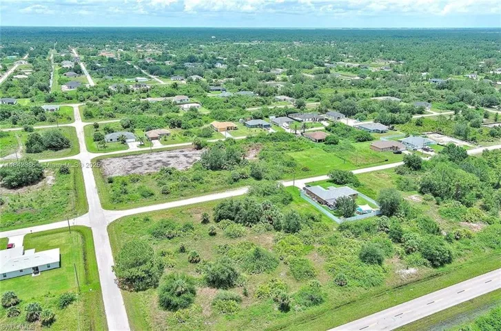 Aerial view of residential area
