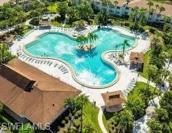Aerial view of a pool
