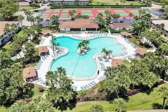 Bird's eye view of a pool