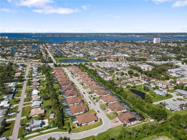 Aerial view of 46 villas in the quaint community of Riverside Avenue Villas.
