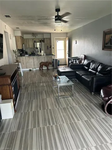 Living room with ceiling fan