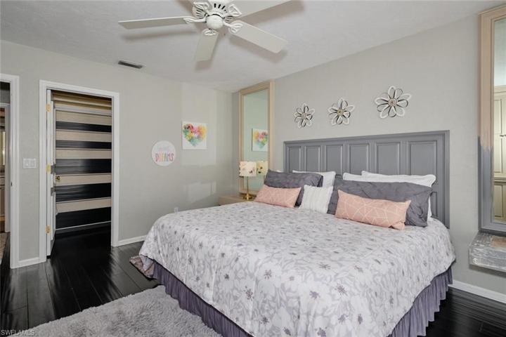 Guest bedroom is spacious with a full bath.
