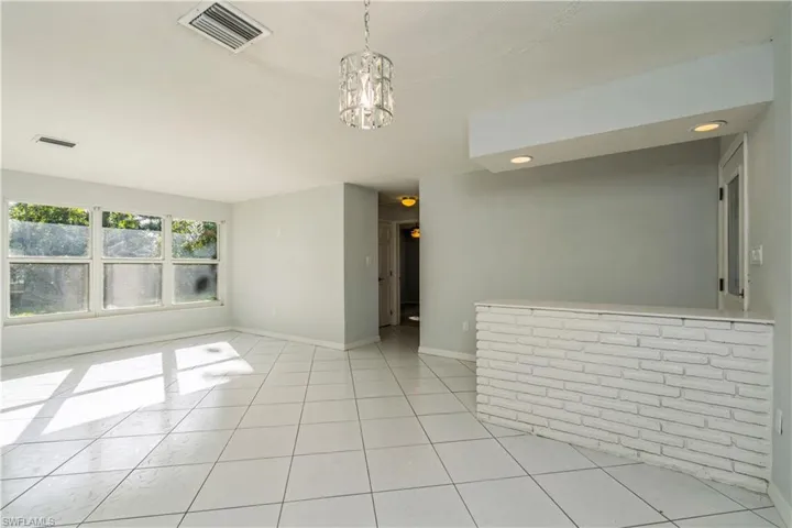 Tile floors in main area