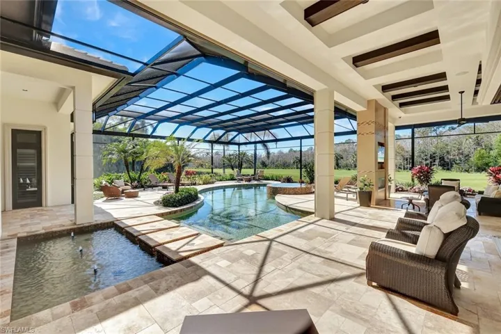 Welcome to your expansive lanai with wonderful covered space and panoramic super screens!