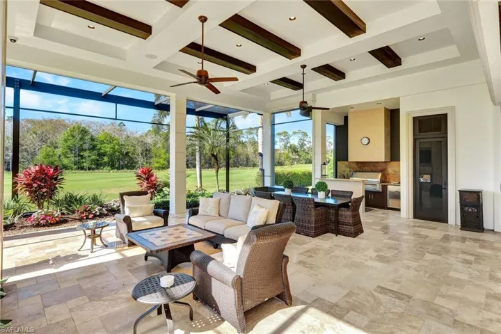 Summer kitchen with Wolf appliances.