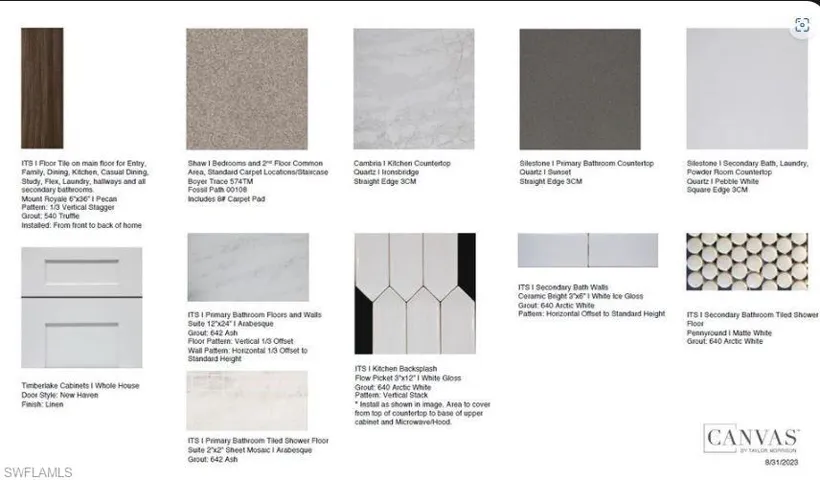 Design Selections.  Home is under construction and selections are subject to change.