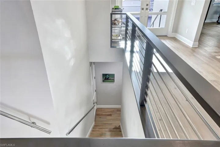 Staircase with custom railing