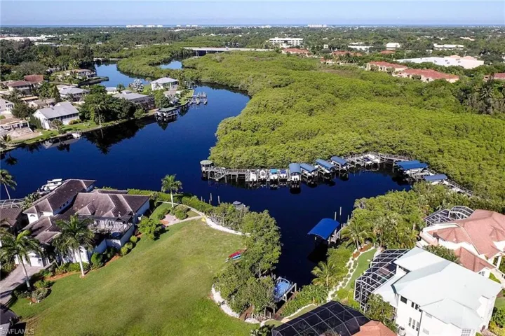 Bird's eye view Brendan Cove Marina and Imperial River