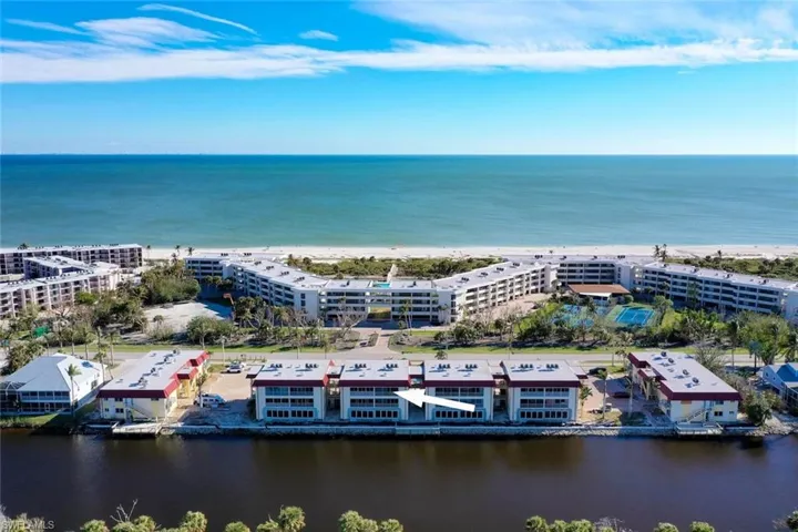 Drone / aerial view of a large body of water