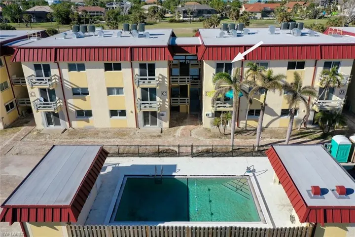Bird's eye view of a pool