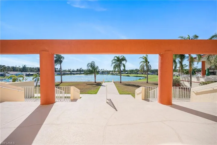 View of patio featuring a water view
