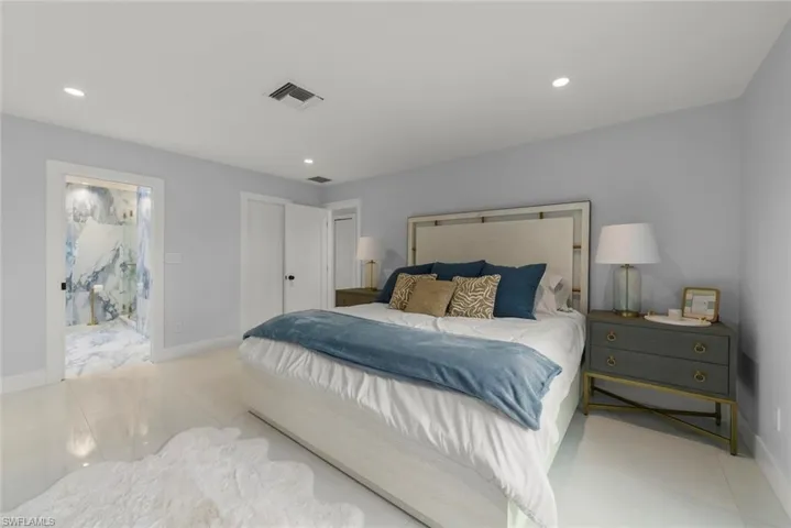 Bedroom with recessed lighting