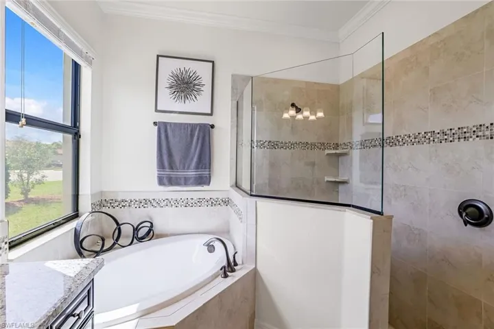 Separate Tub and Doorless Shower