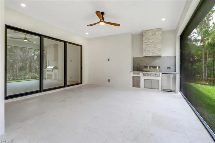 Lanai with outdoor kitchen
