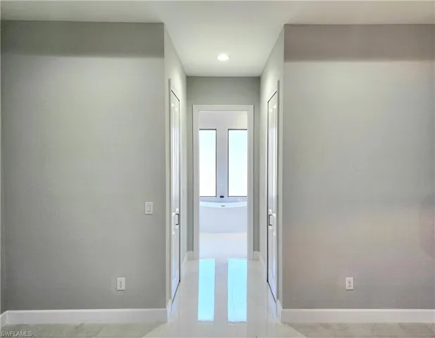 Hallway with baseboards