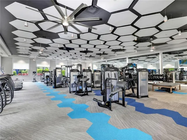 Gym with carpet