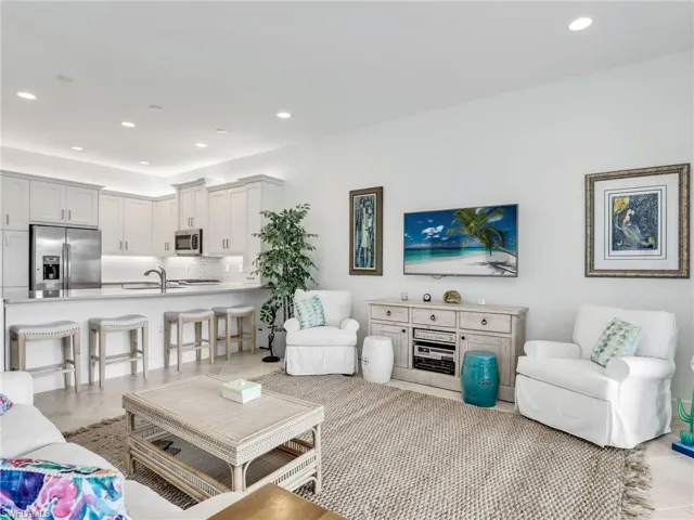 Living room featuring sink