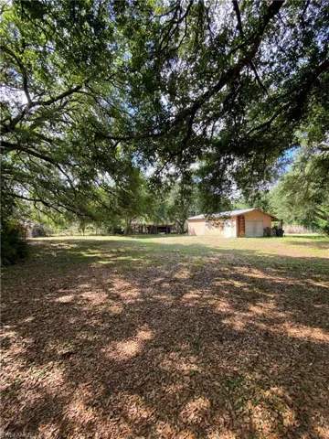 View of yard with an outbuilding and a detached garage