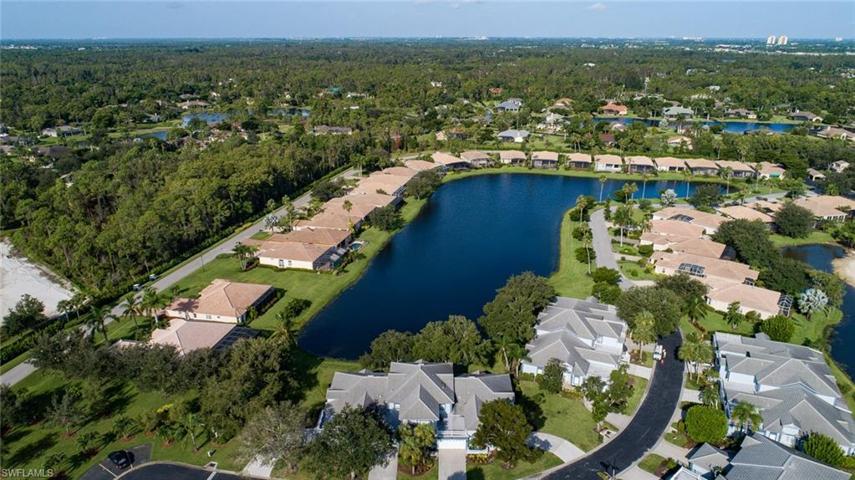 Aerial view of condo overlooking lake