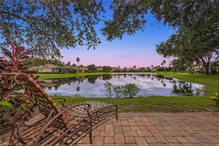 Western lake view from paved patio
