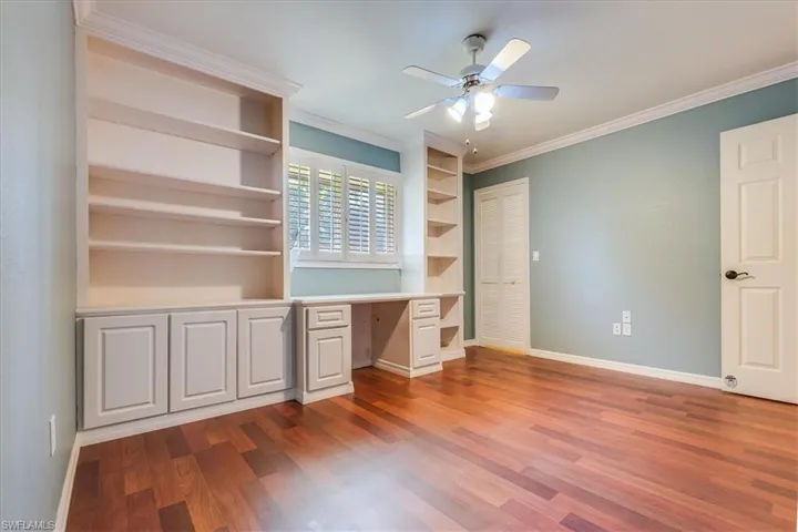 Bedroom 4 / Office Space with build in shelving (Before Paint)