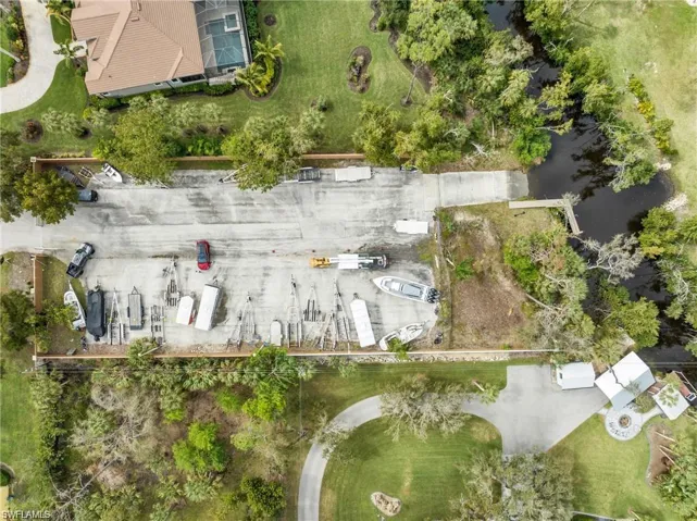 Aerial of boat ramp
