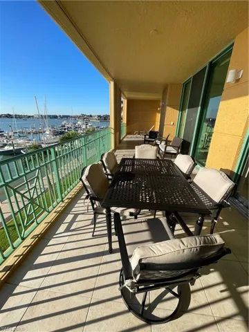 Balcony with a water view