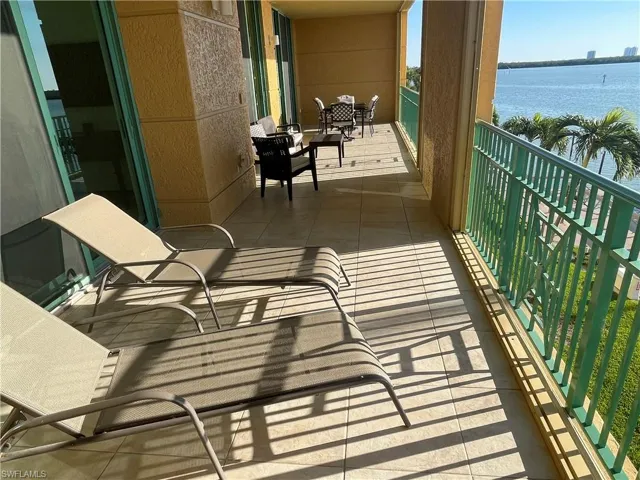 Balcony with a water view