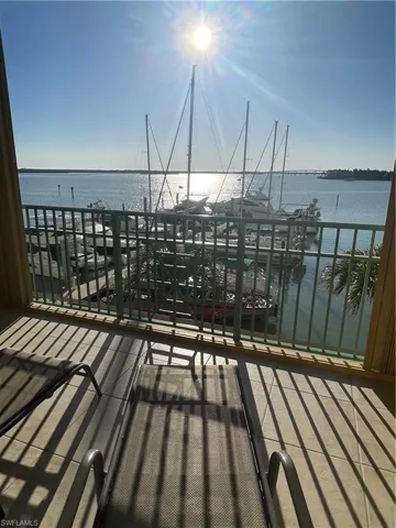 Wooden terrace with a water view