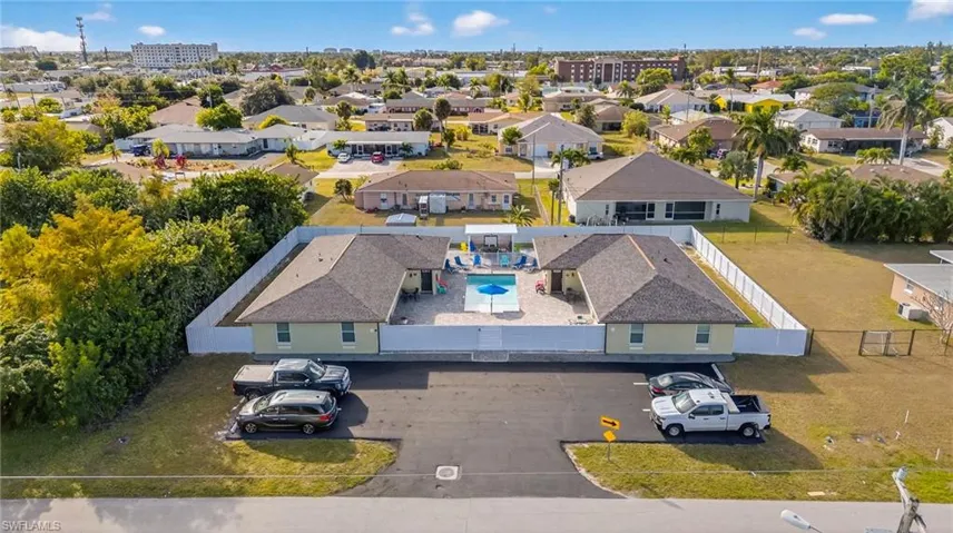 Aerial view of residential area