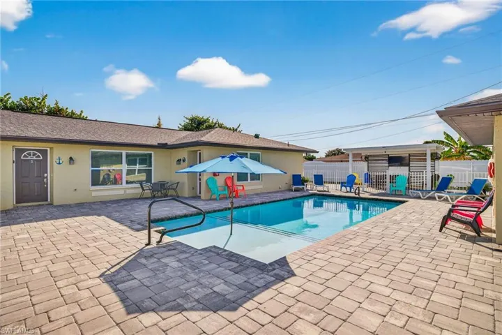 View of swimming pool featuring a patio