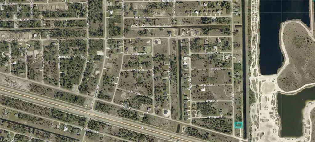 Aerial map of property and surrounding area