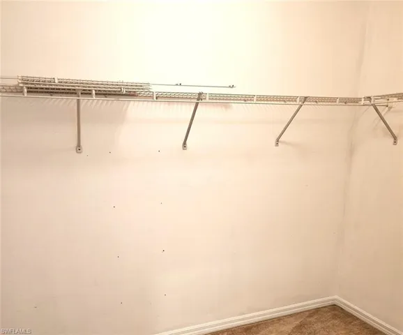 Walk in closet with carpet flooring