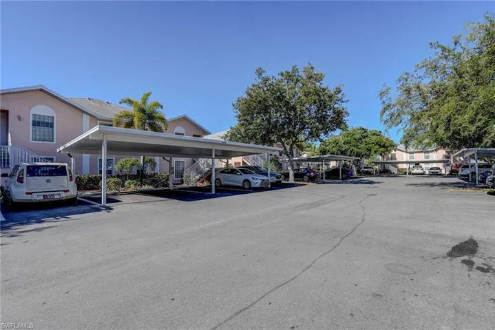 View of covered parking lot