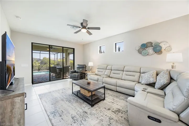 Dining room featuring recessed lighting and light tile patterned floors