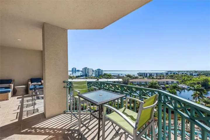 Balcony with a water view
