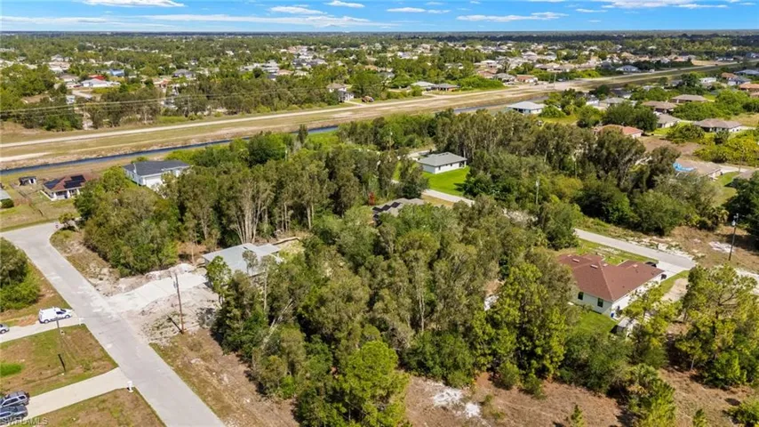 Aerial view of residential area