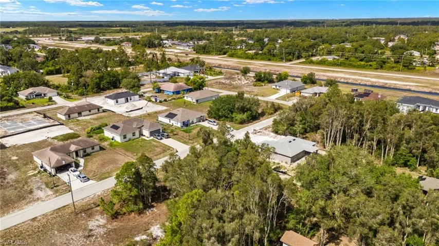 Aerial view of residential area