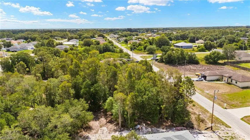Aerial perspective of suburban area