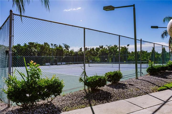 Tennis courts are used for pickle ball, too.