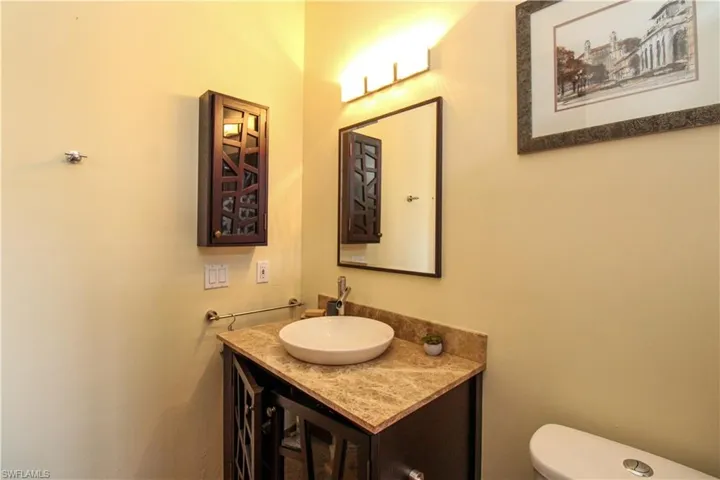 Bathroom with toilet and vanity