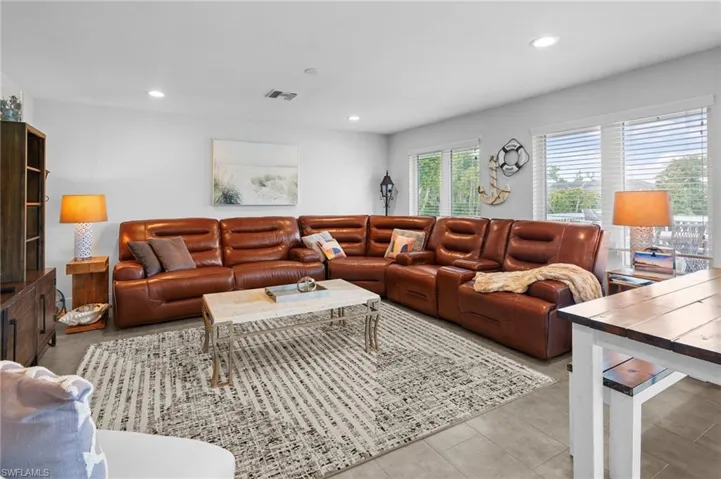 Living room featuring recessed lighting