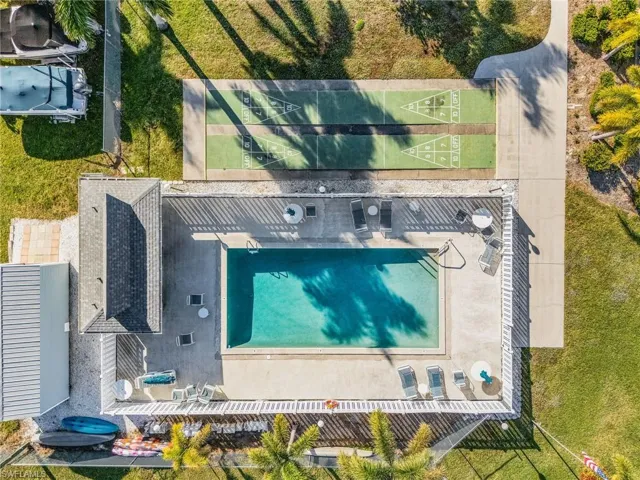 Aerial view of a pool area