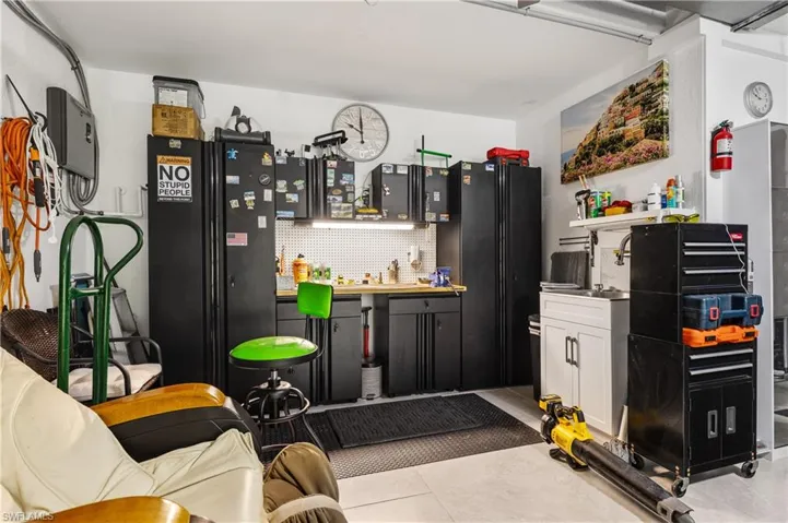 Extended garage with workshop